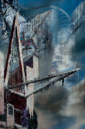 No-Bridge-No-Fear,-Detail-IV - Painting by Michael Kunze